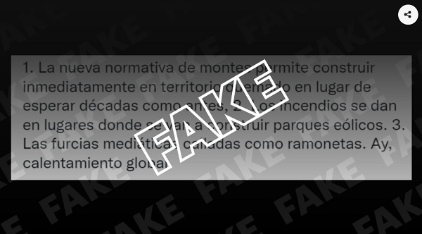 La Ley de Montes no permite «construir inmediatamente en territorio quemado», tienen que pasar 30 años o se debe justificar por «razones imperiosas de interés público»