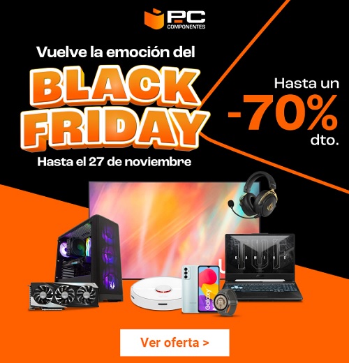 Black Friday en PcComponentes con hasta 70% ¡Más tu reembolso!