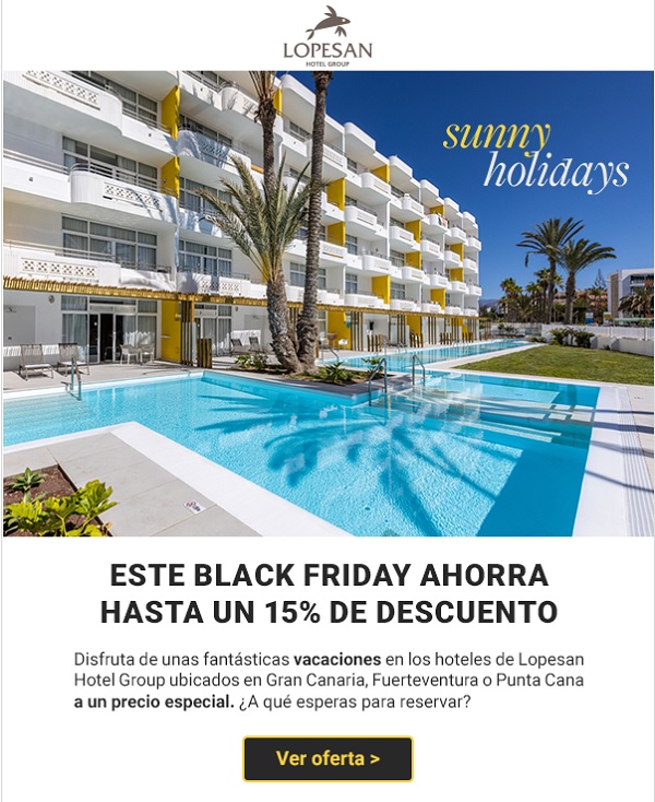 Black Friday en los hoteles Lopesan ¡Hasta -15% extra!