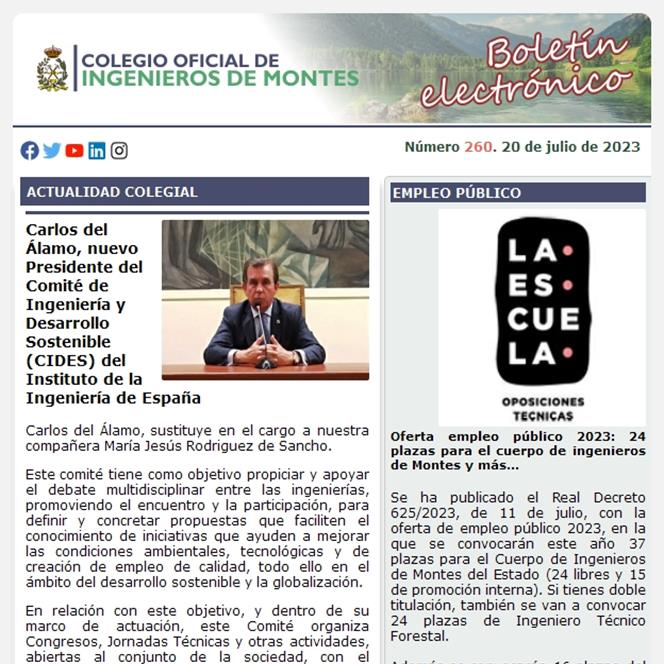 Publicado el Boletín Informativo número 260