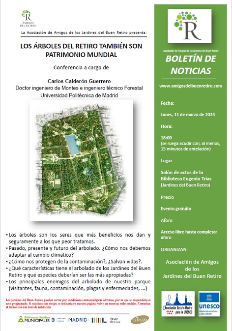 Conferencia “Los árboles del retiro también son patrimonio mundial”