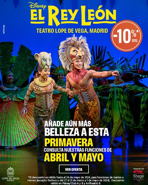 Vive El Rey León con 10% de descuento