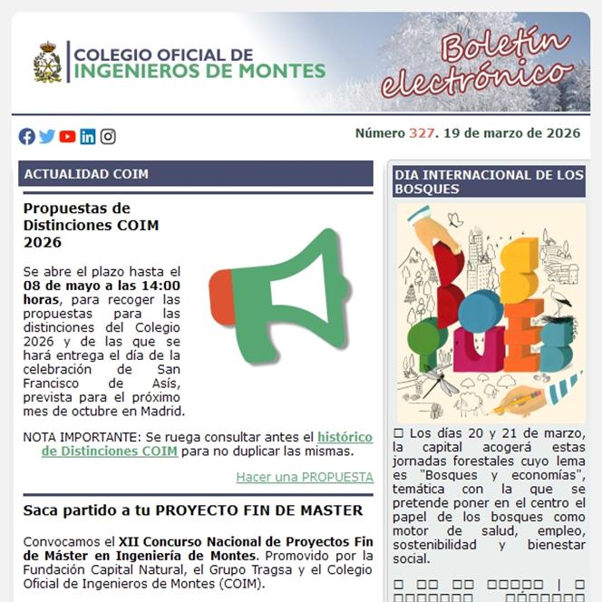 Publicado el Boletín Informativo número 327