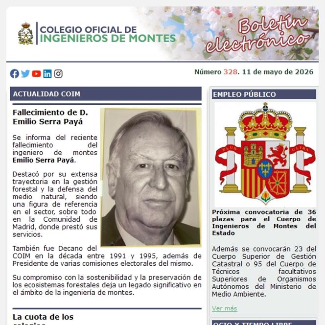 Publicado el Boletín Informativo número 328