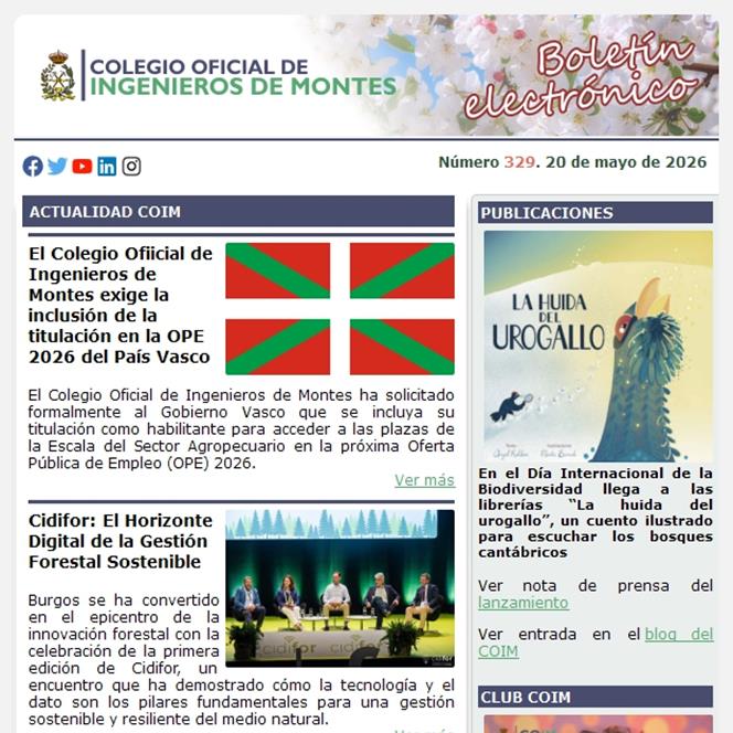 Publicado el Boletín Informativo número 329