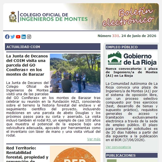 Publicado el Boletín Informativo número 331