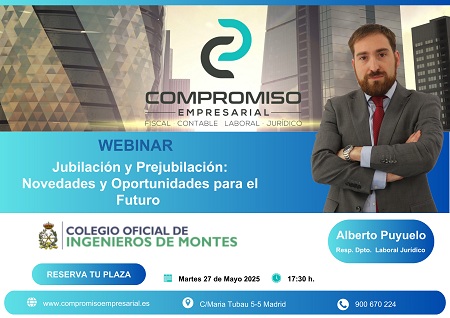 WEBINAR "Jubilación y Prejubilación: Novedades y Oportunidades para el Futuro" 27 de mayo