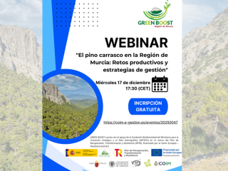 WEBINAR "El pino carrasco en la Región de Murcia: Retos productivos y estrategias de gestión"