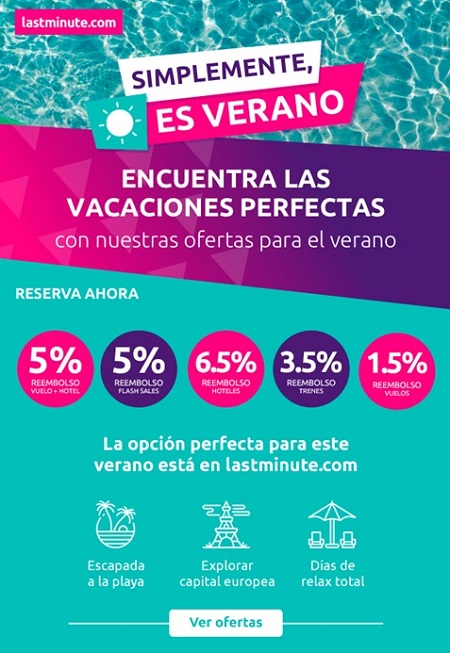 6,5% de reembolso en tu reserva de hotel para este verano