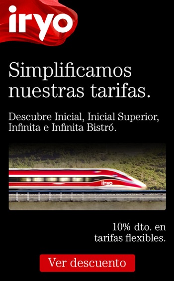 Viaja en iryo con un 10% de descuento